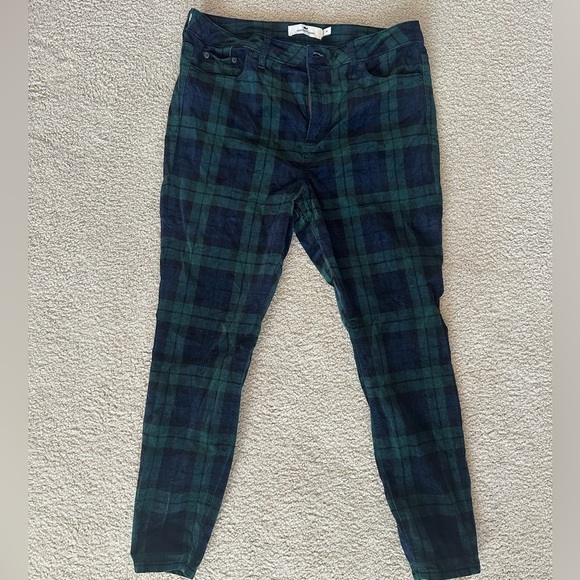 Vineyard Vines High Rise Skinny Blackwatch Plaid Velvet Pants - Picture 2 of 2
